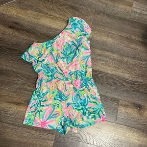 Lilly Pulitzer Floral One Shoulder Romper
